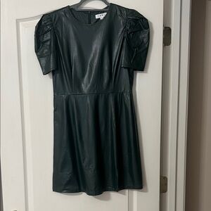 Green Faux Leather Dress